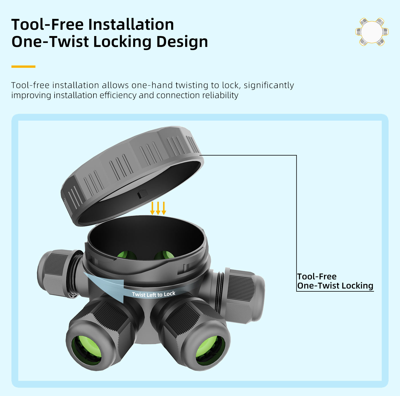 EW M2068R-1T Waterproof Junction Box Outdoor Cable Connector With Terminal Block