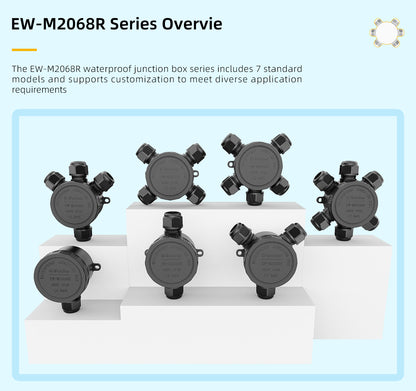 EW M2068R-1T Waterproof Junction Box Outdoor Cable Connector With Terminal Block