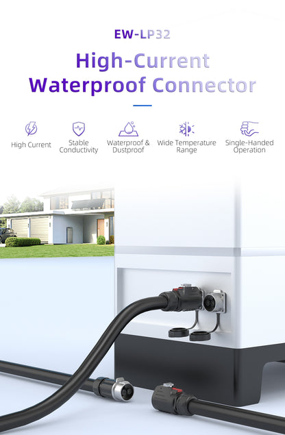 LP32 2 Pin Industrial Waterproof Connector IP68 Circular Plug Connector