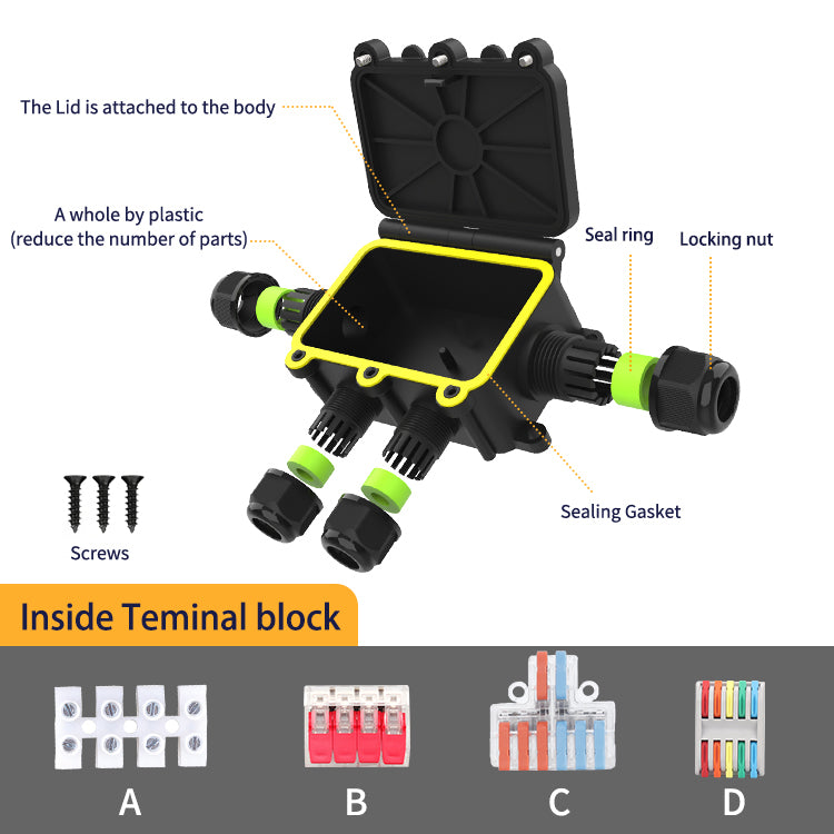 EW M2068-4TA Waterproof IP68 External Junction Box