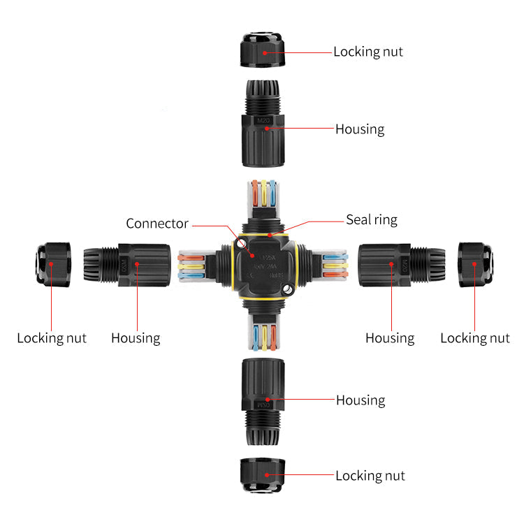 EW P25X 3Pin IP68 Screwless Waterproof Connector