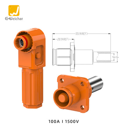 EW IP67 Energy Storage Connector Orange 100A