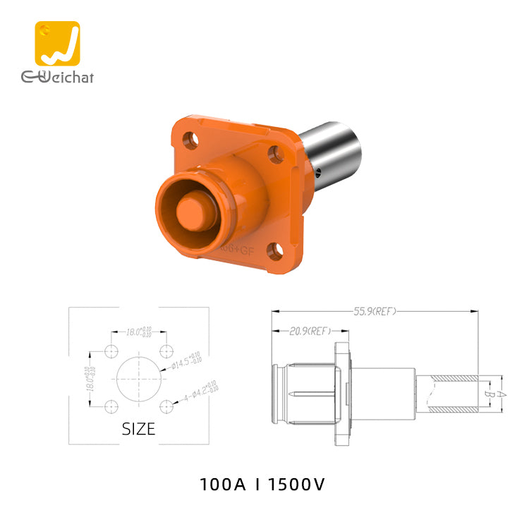 EW IP67 Energy Storage Connector Orange 100A