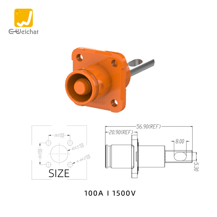 EW IP67 Energy Storage Connector Orange 100A