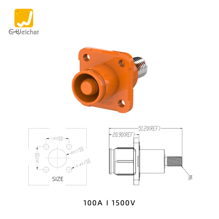 EW IP67 Energy Storage Connector Orange 100A