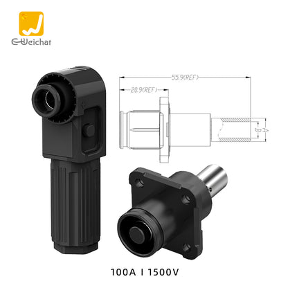 EW Energy Battery Storage Connector Black 100A