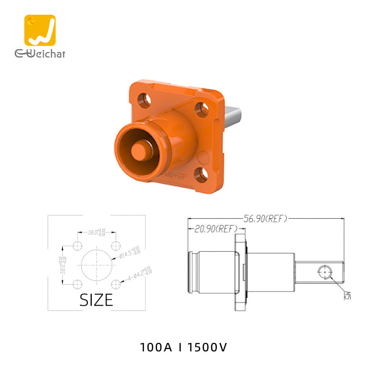 EW IP67 Energy Storage Connector Orange 100A