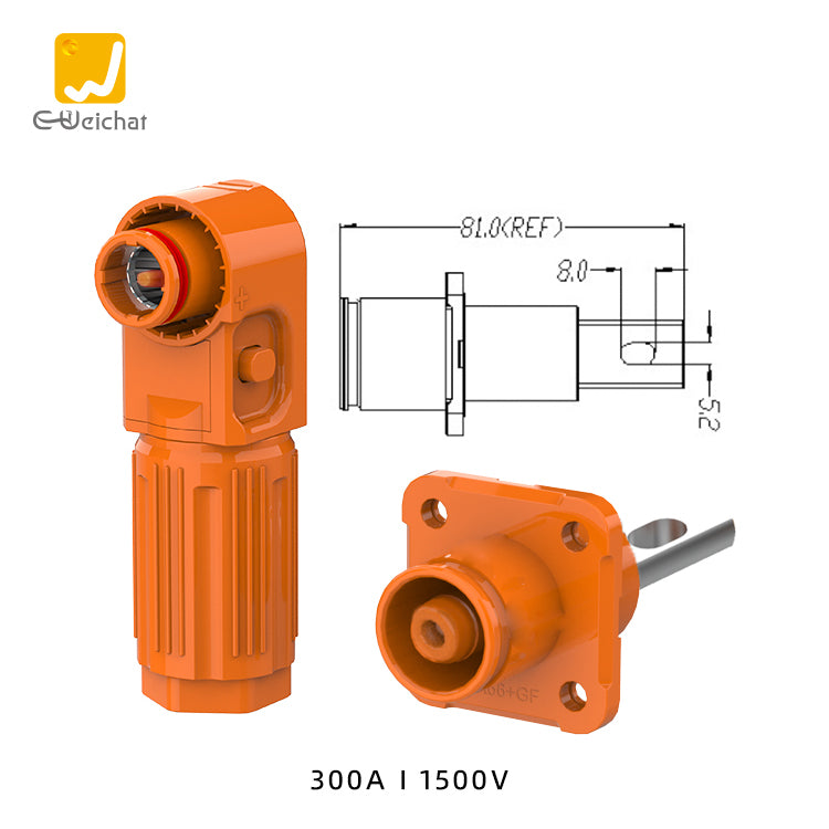 EW High Voltage Battery Energy Storage Connector Orange 300A