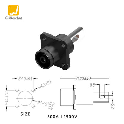EW Single Core Energy Storage Connector Black 300A
