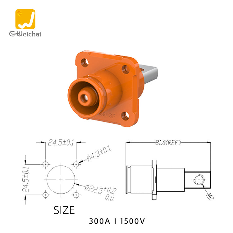 EW High Voltage Battery Energy Storage Connector Orange 300A