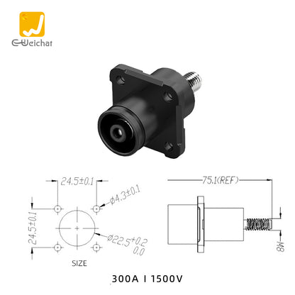 EW Single Core Energy Storage Connector Black 300A