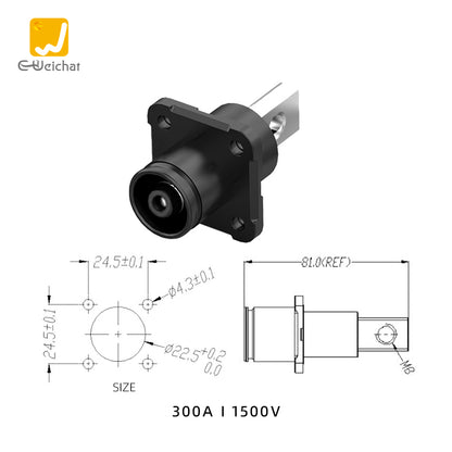EW Single Core Energy Storage Connector Black 300A