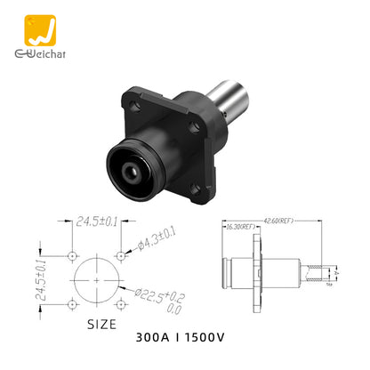 EW Single Core Energy Storage Connector Black 300A