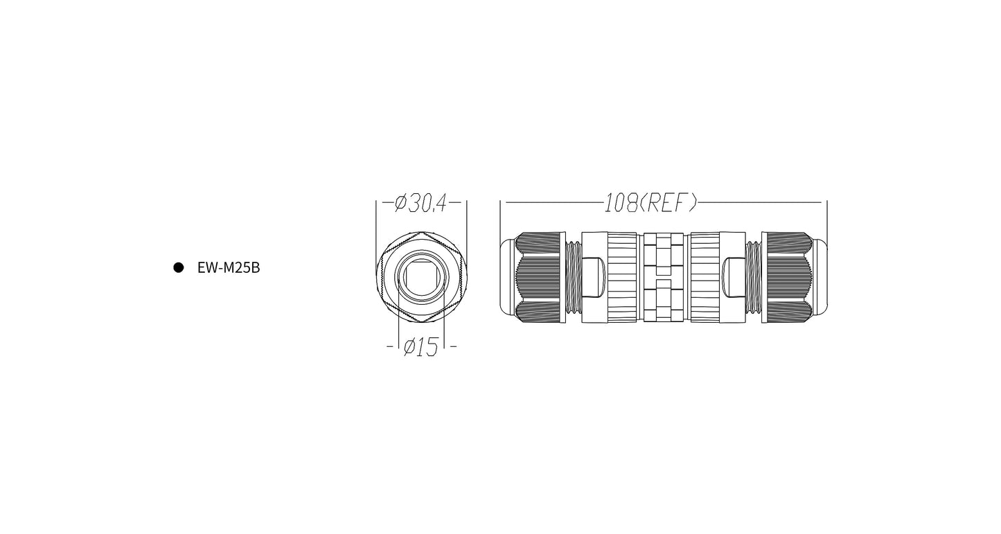 EW M25B Waterproof Quick Connect Wire Connectors