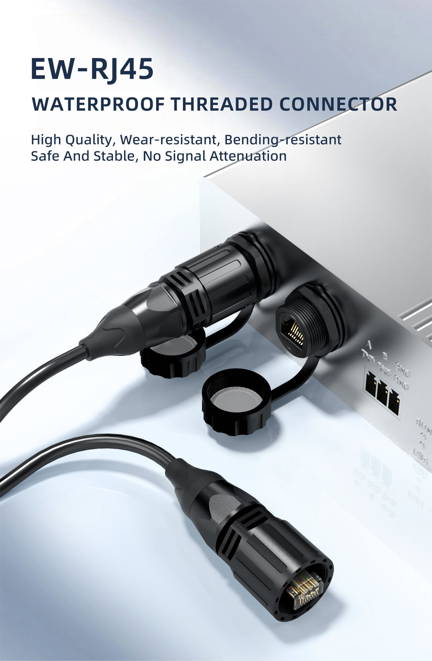 EW Waterproof RJ45 Connector Connector Power Signal