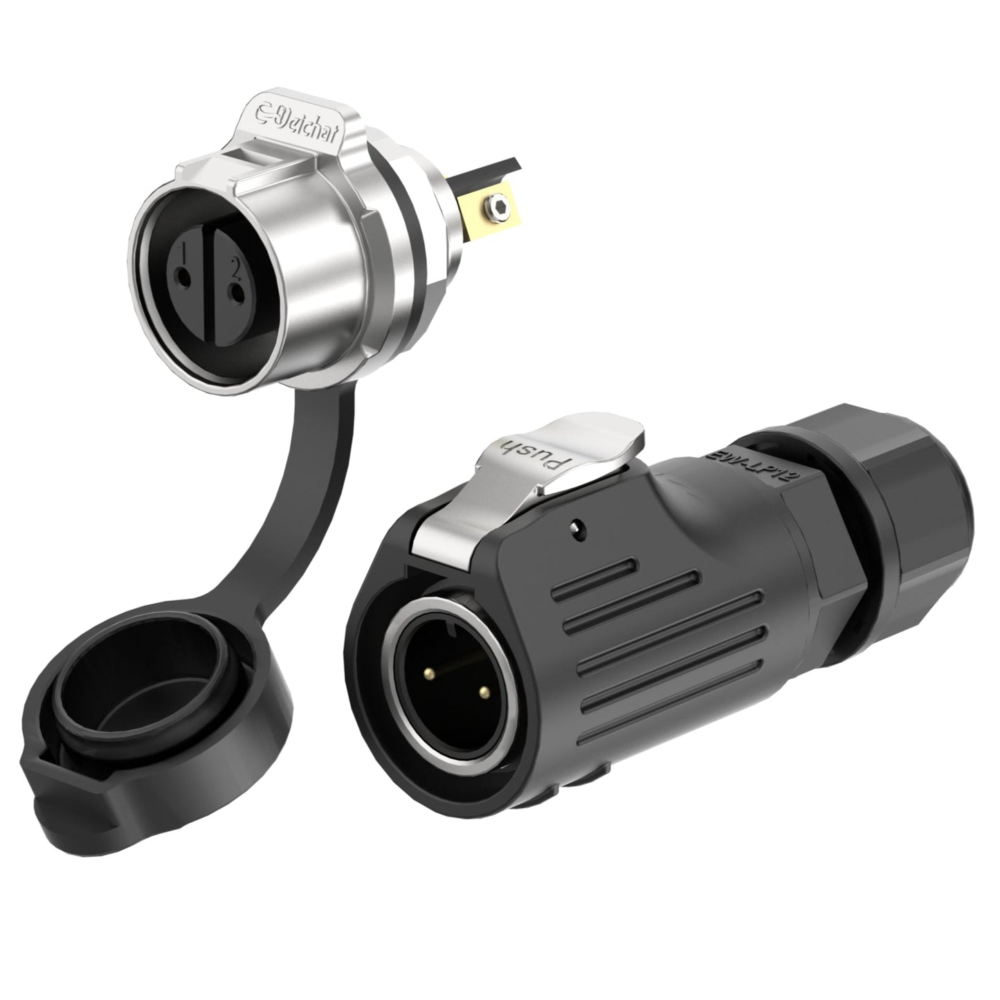 EW LP12 2 Pin Panel Mount Connector Metal