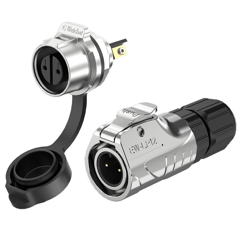 EW LP12 2 Pin Panel Mount Power Connector All Metal