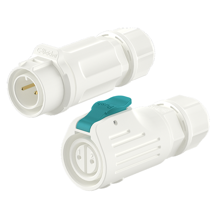 EW LP12 2 Pin White Electrical Waterproof Connector