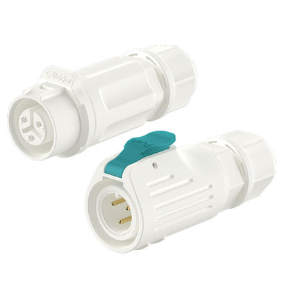 EW LP12 3 Pin White Waterproof Wire Connectors
