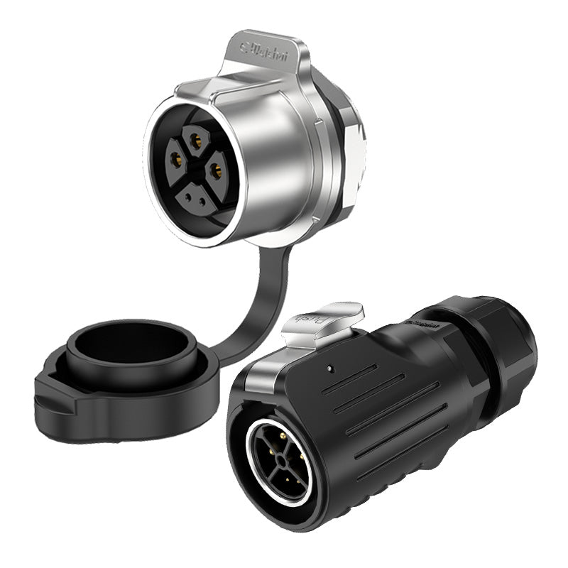 LP20 3+2 Pin Panel Mount Power Waterproof Connector IP68