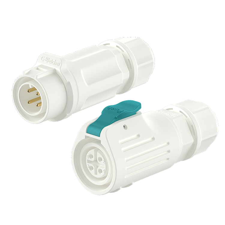 EW LP12 4 Pin White Waterproof Plug Connectors