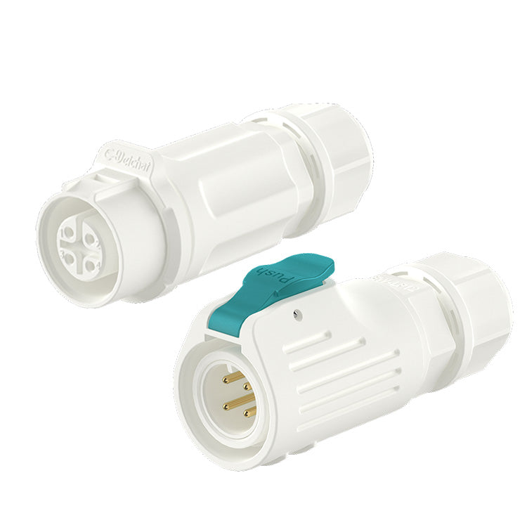 EW LP12 4 Pin White Waterproof Plug Connectors