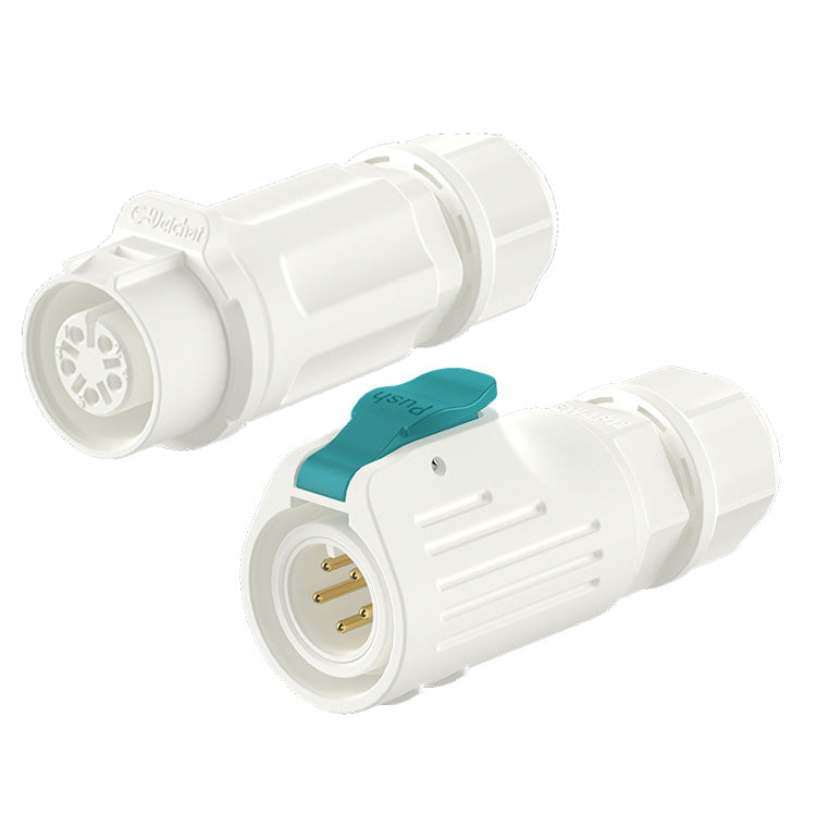 EW LP12 5 Pin White Waterproof Plug Connectors