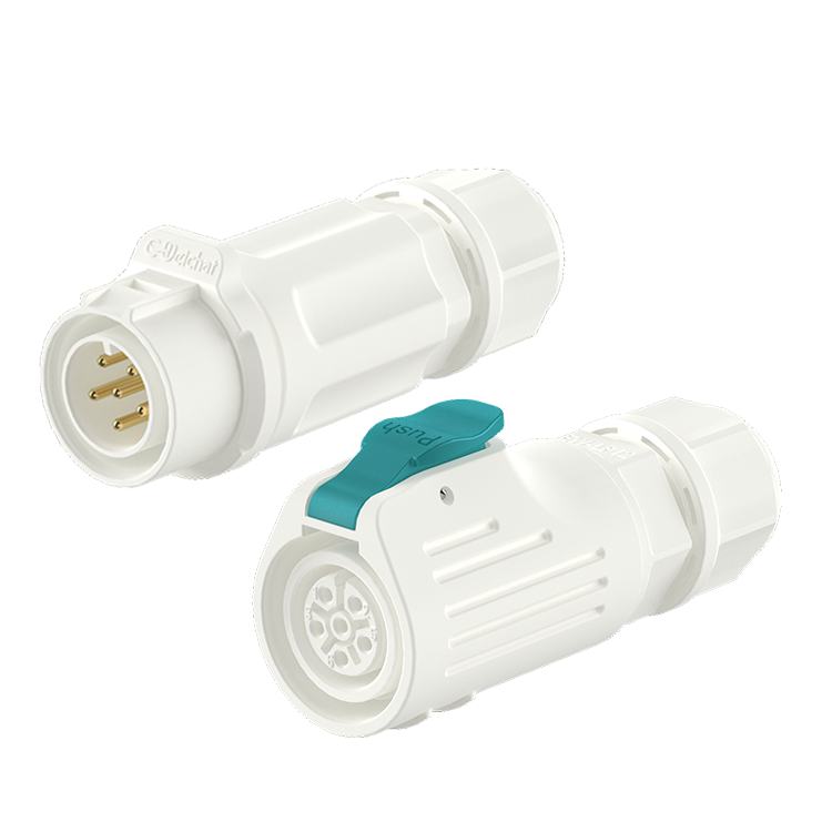 EW LP12 6 Pin White Waterproof Plug Connectors