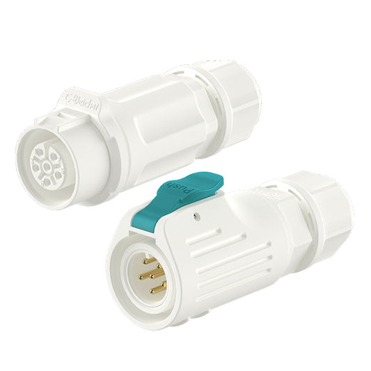 EW LP12 6 Pin White Waterproof Plug Connectors