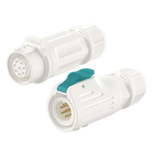 EW LP12 8 Pin White Waterproof M12 Connector