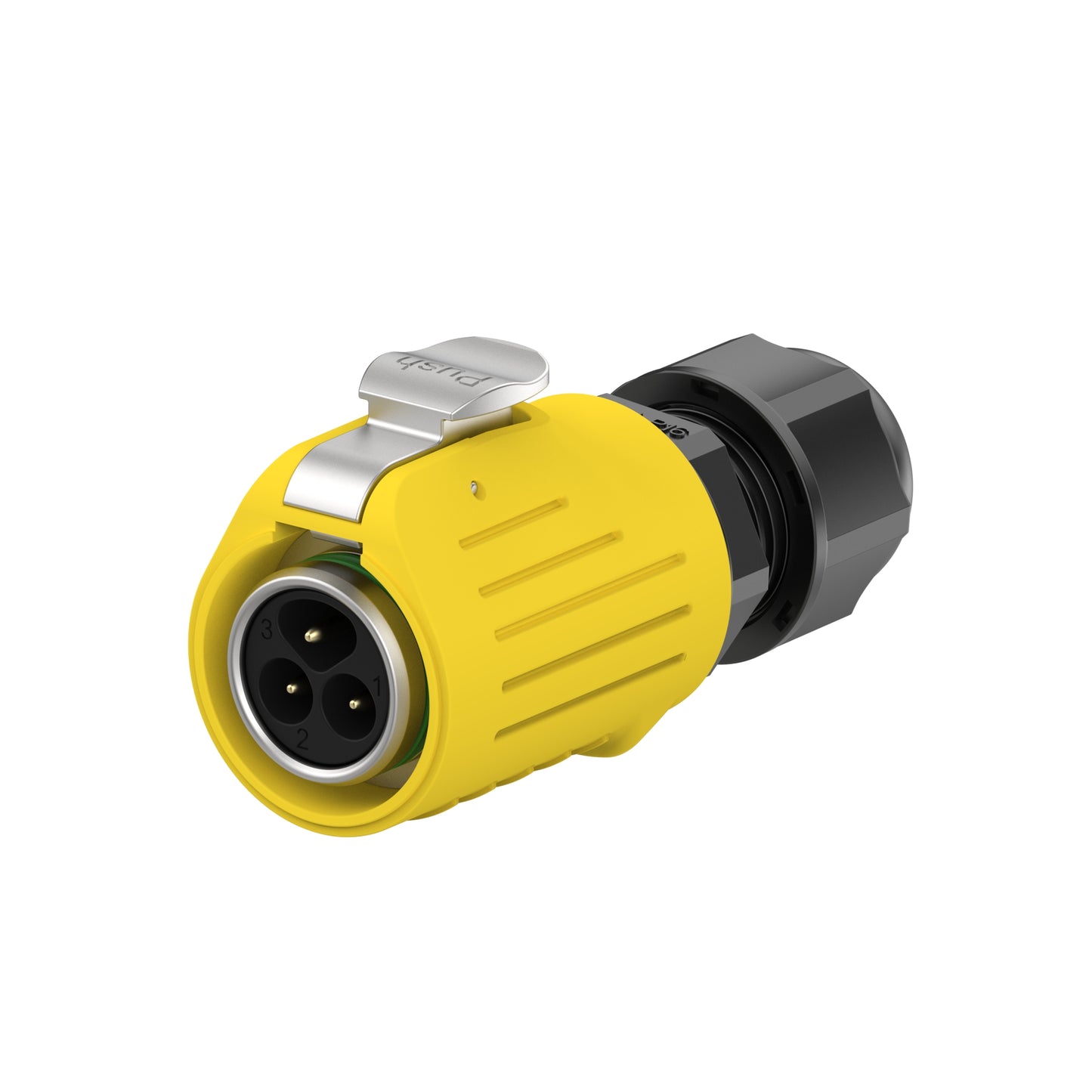 EW LP16 3 Pin Flange Outdoor Waterproof Wire Connectors Yellow