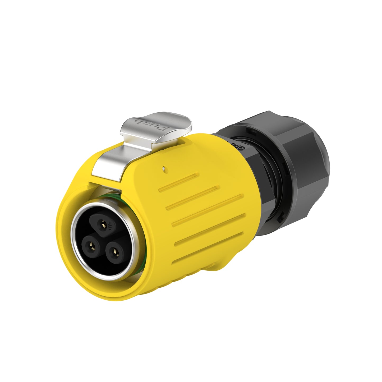 EW LP16 3 Pin Flange Outdoor Waterproof Wire Connectors Yellow