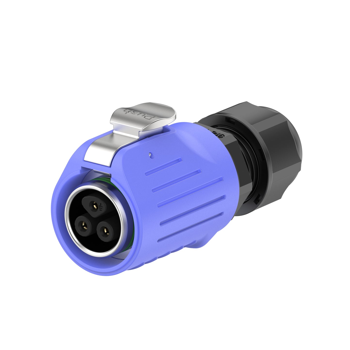 EW LP16 3 Pin Flange Industrial Waterproof Connector Blue