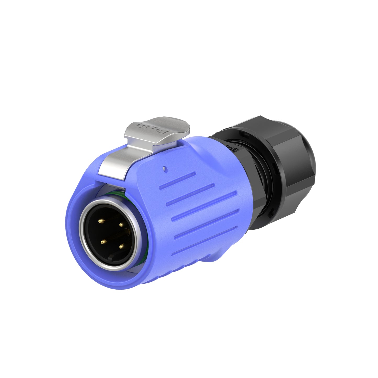 EW LP16 4 Pin Flange Blue Electrical Waterproof Connectors