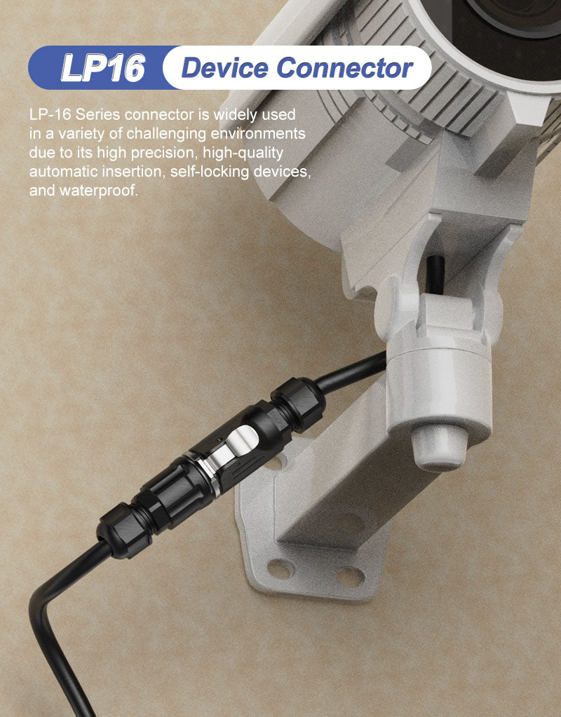 EW LP16 2 Pin Electrical Waterproof Circular Plug Connector