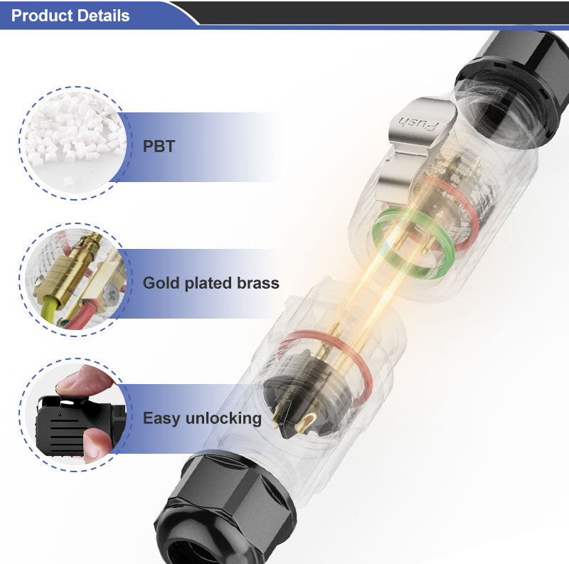 EW LP16 2 Pin Electrical Waterproof Circular Plug Connector