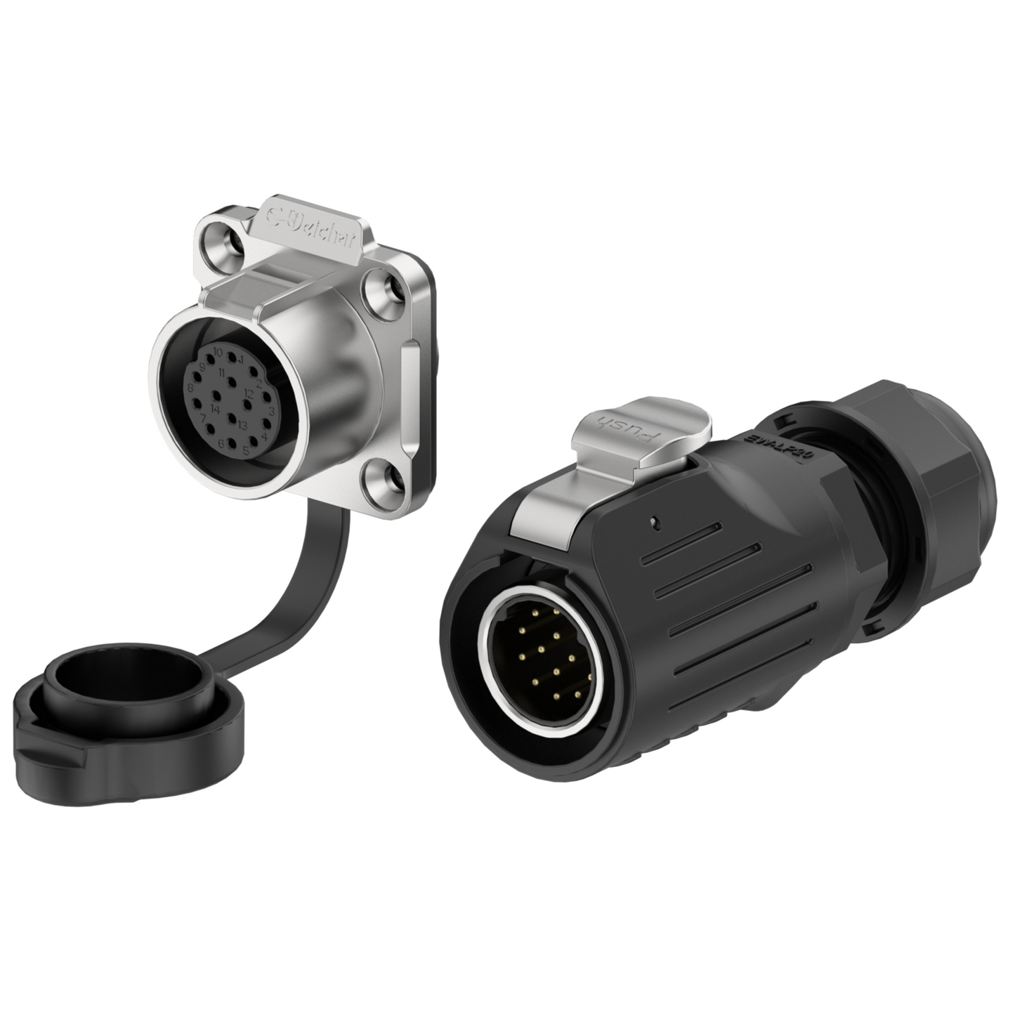 EW LP20 14 Pin Industrial Waterproof Connector Flange