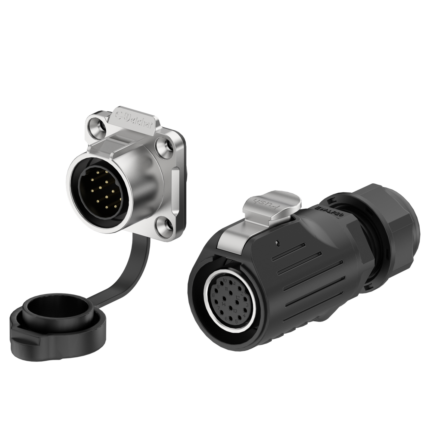 EW LP20 14 Pin Industrial Waterproof Connector Flange