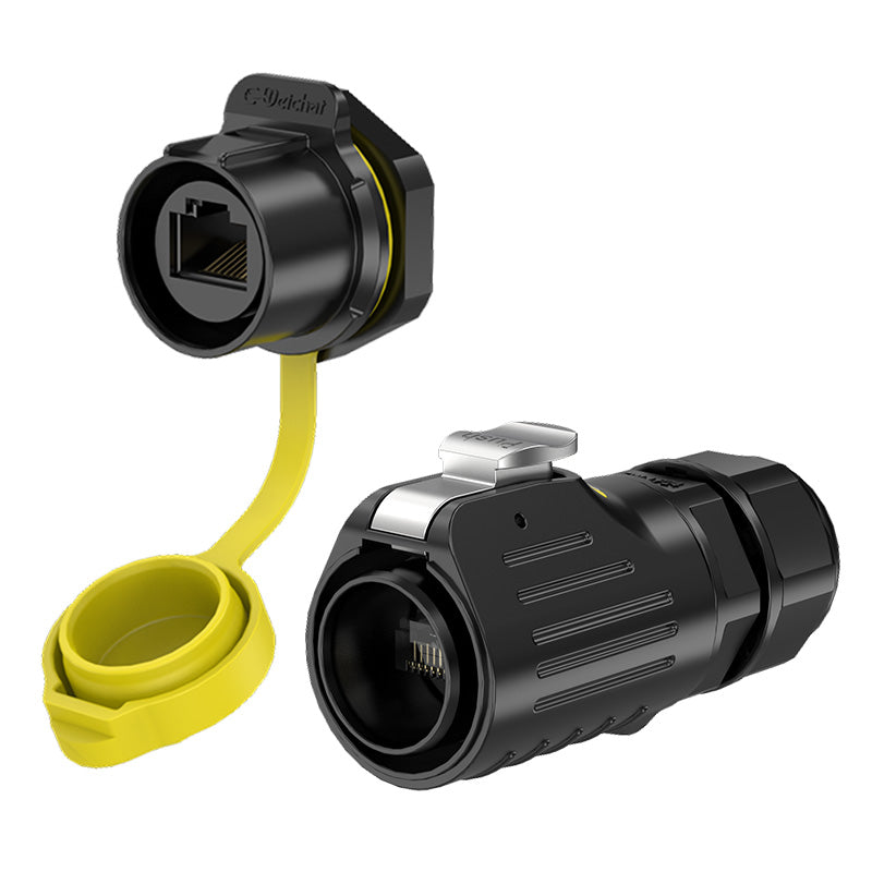 Waterproof Rj45 Connector EW LP24 RJ45 Panel Connector Waterproof Plastic – Weichatconnectors