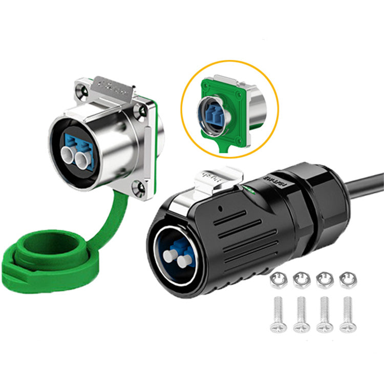 EW LP24 FIBER Waterproof Connectors Flange