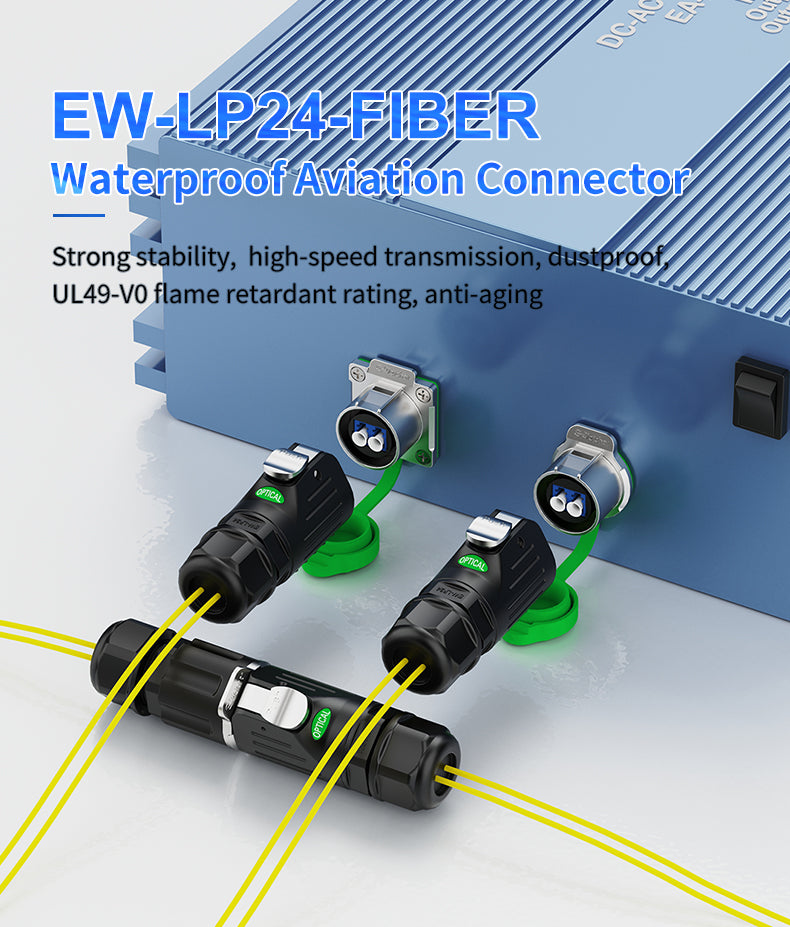 EW LP24 FIBER Waterproof Connectors Flange