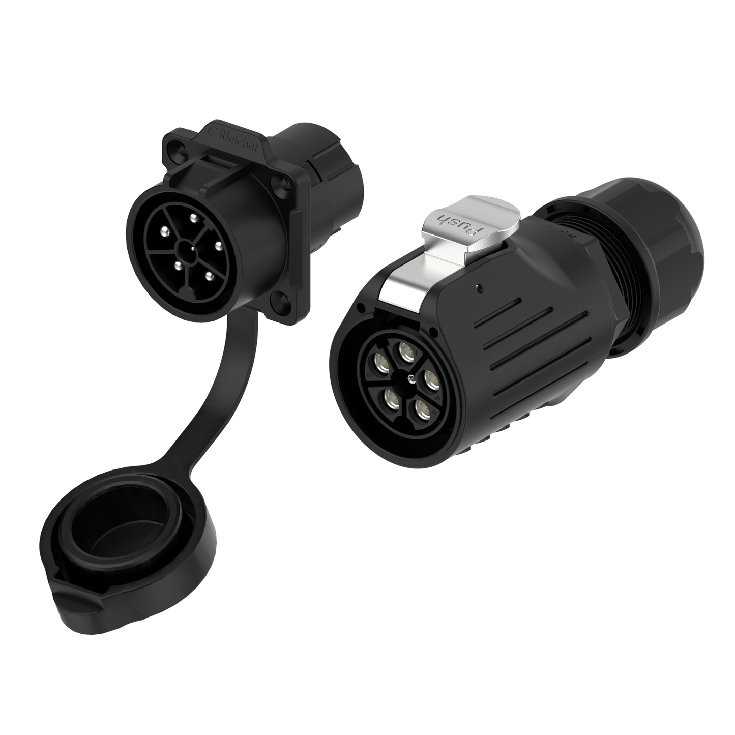 EW LP28 5 Pin Industrial Waterproof Connector Flange