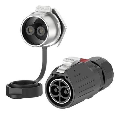 LP32 2 Pin Panel Mount Waterproof Connectors IP68 Circular Plug Socket