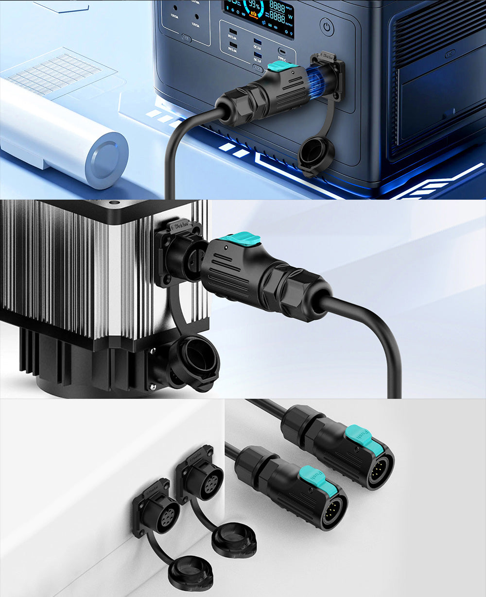 Connecteurs électriques industriels étanches EW LP12 à 8 broches