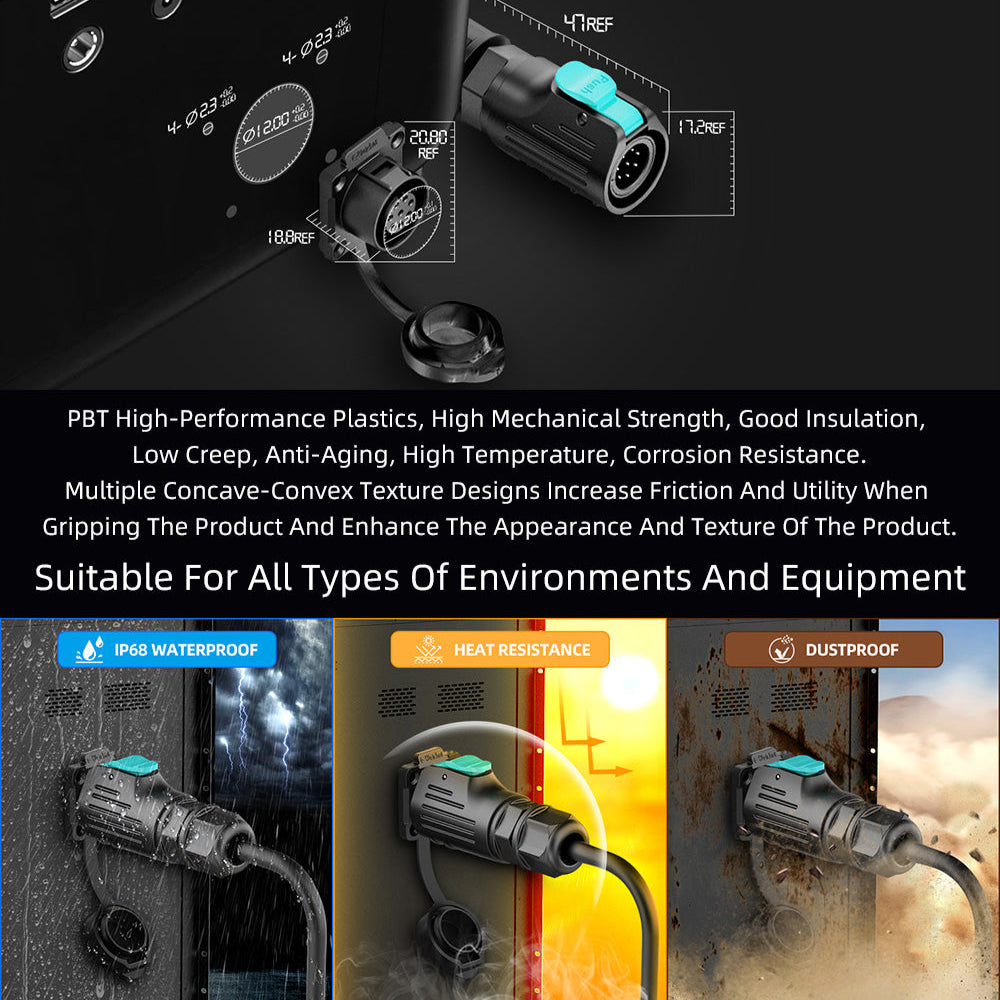 EW LP12 5 Pin Outdoor Waterproof Electrical Wire Connector