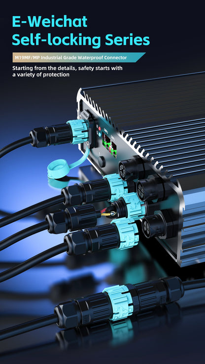 EW M19 4 Pins Plug Water Proof Connector With Cable