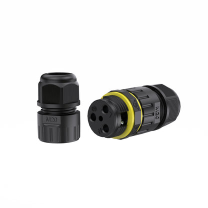 Wasserdichter Kabelverbinder EW M20 3-polig mit Schraubverschluss