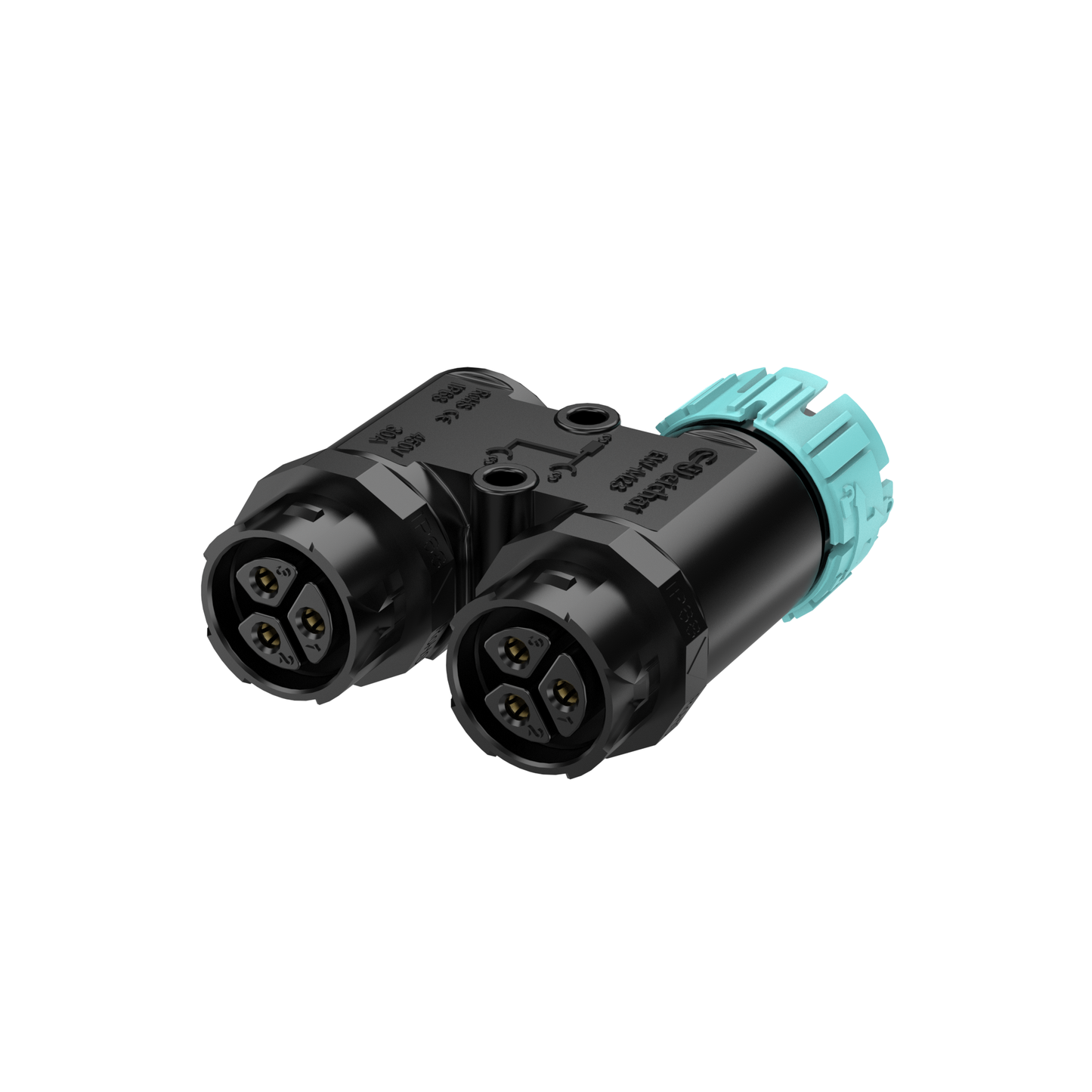 EW M23Y 3Pin Waterproof Y Shape IP68 3 Way Cable Connector