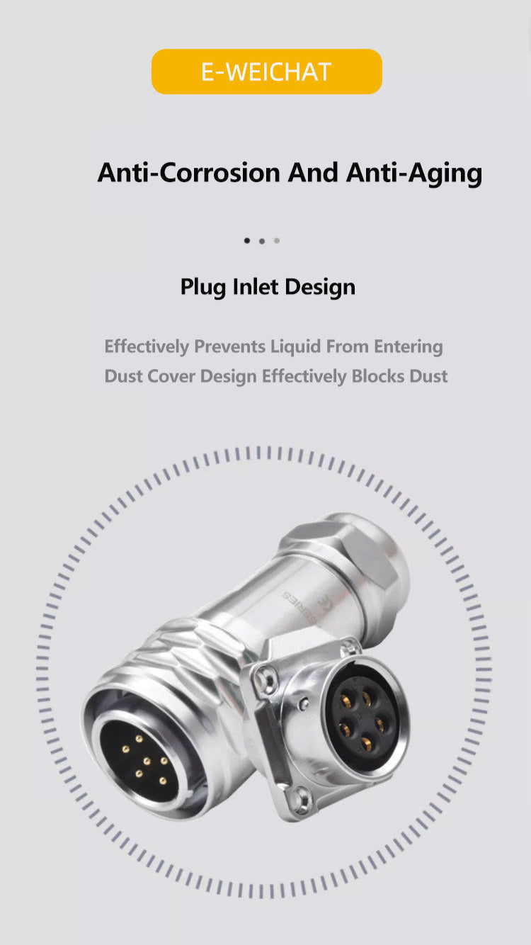 EW SF20 2 Pin Waterproof Plug Connectors Flange