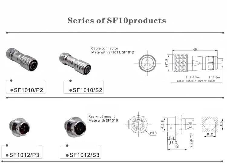 EW SF10 2 Pin Panel Mount Power Connector